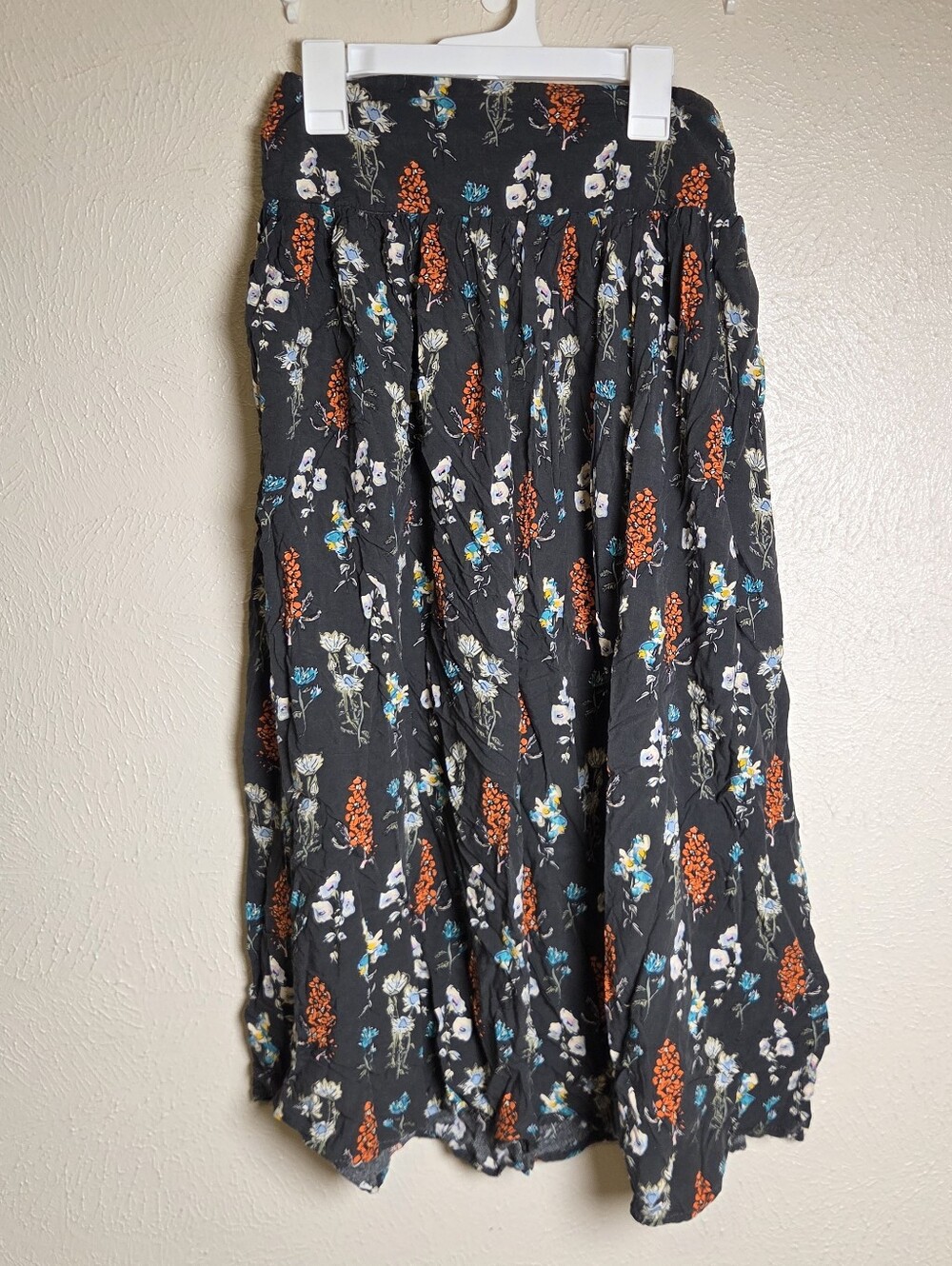 Natural Life Floral Boho Skirt Women's Small Elastic Waist Relaxed